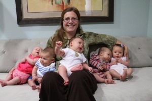 Austin midwife Joan Smith with babies from her centering group